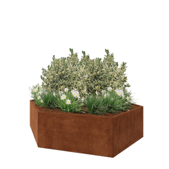 Kruka i cortenstål - Sexkant - 239,3 x 207,8 x 60 cm - Utan bottenplatta