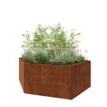 Kruka i cortenstål - Sexkant - 239,3 x 207,8 x 80 cm - Utan bottenplatta