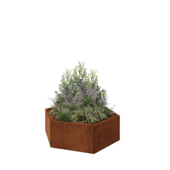 Kruka i cortenstål - Sexkant - 99,3 x 86,6 x 30 cm - Utan bottenplatta