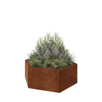 Kruka i cortenstål - Sexkant - 119,3 x 103,9 x 40 cm - Utan bottenplatta
