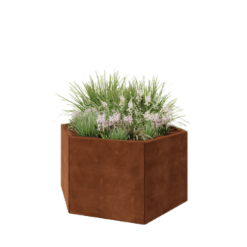 Kruka i cortenstål - Sexkant - 119,3 x 103,9 x 60 cm - Utan bottenplatta