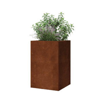 Kruka i cortenstål - Fyrkant - 40 x 40 x 60 cm - Utan bottenplatta