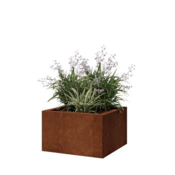 Kruka i cortenstål - Fyrkant - 50 x 50 x 30 cm - Utan bottenplatta