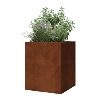 Kruka i cortenstål - Fyrkant - 50 x 50 x 60 cm - Utan bottenplatta