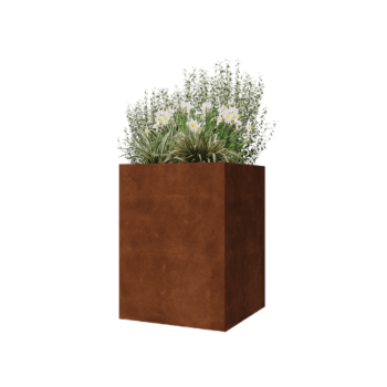 Kruka i cortenstål - Fyrkant - 60 x 60 x 80 cm - Utan bottenplatta