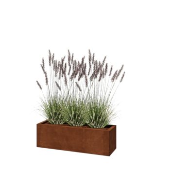 Kruka i cortenstål - Rektangel - 100 x 30 x 30 cm - Utan bottenplatta