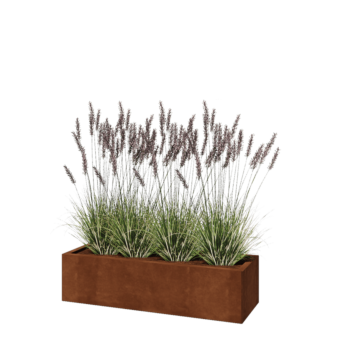 Kruka i cortenstål - Rektangel - 120 x 40 x 30 cm - Utan bottenplatta