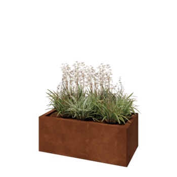 Kruka i cortenstål - Rektangel - 80 x 40 x 30 cm - Utan bottenplatta