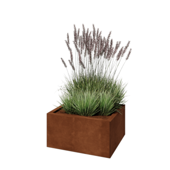 Kruka i cortenstål - Rektangel - 60 x 50 x 30 cm - Utan bottenplatta