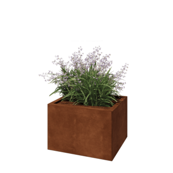 Kruka i cortenstål - Rektangel - 60 x 50 x 40 cm - Utan bottenplatta