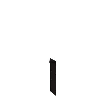 Kruka i stål - Hörnstycke 180° - 40 cm - RAL9005 matt (svart)