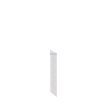 Kruka i stål - Hörnstycke 180° - 50 cm - RAL9010 matt (vit)