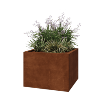 Kruka i cortenstål - Fyrkant - 80 x 80 x 60 cm - Svetsad - Utan bottenplatta