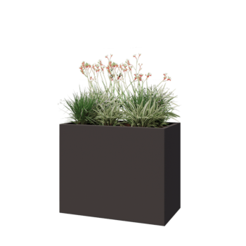 Kruka i stål - Rektangel - 100 x 50 x 80 cm - Annan RAL-färg - Med bottenplatta