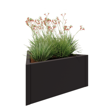 Kruka i stål - Triangel liksidig - 90,6 x 78,3 x 40 cm - Annan RAL-färg - Utan bottenplatta