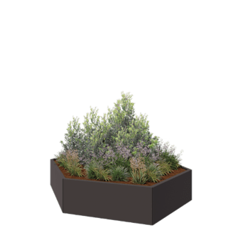 Kruka i stål - Sexkant - 199,3 x 173,2 x 40 cm - RAL7016 matt (antracitgrå) - Utan bottenplatta