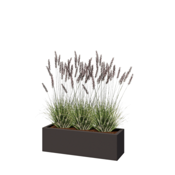 Kruka i stål - Rektangel - 100 x 30 x 30 cm - Annan RAL-färg - Utan bottenplatta