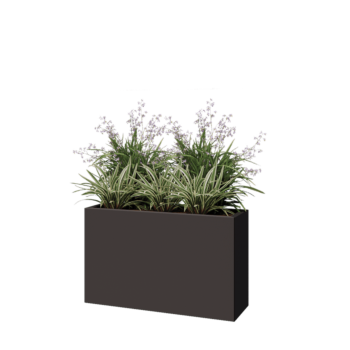 Kruka i stål - Rektangel - 100 x 30 x 60 cm - Annan RAL-färg - Med bottenplatta