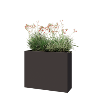 Kruka i stål - Rektangel - 100 x 30 x 80 cm - Annan RAL-färg - Med bottenplatta