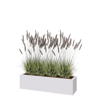 Kruka i stål - Rektangel - 120 x 30 x 30 cm - RAL9010 matt (vit) - Utan bottenplatta