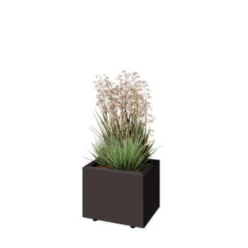 Kruka i stål - Rektangel - 40 x 30 x 30 cm - Annan RAL-färg - Med bottenplatta - Med ben