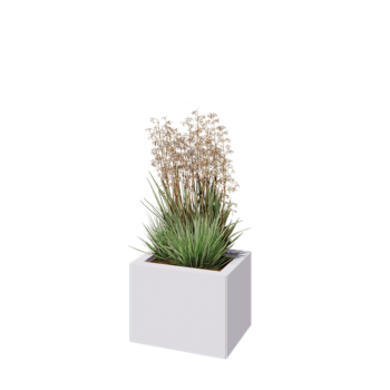 Kruka i stål - Rektangel - 40 x 30 x 30 cm - RAL9010 matt (vit) - Utan bottenplatta