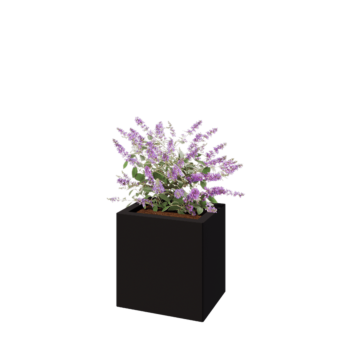 Kruka i stål - Rektangel - 40 x 30 x 40 cm - RAL9005 matt (svart) - Utan bottenplatta