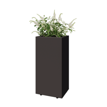 Kruka i stål - Rektangel - 40 x 30 x 80 cm - Annan RAL-färg - Med bottenplatta - Med ben