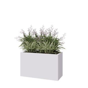 Kruka i stål - Rektangel - 100 x 40 x 60 cm - RAL9010 matt (vit) - Utan bottenplatta