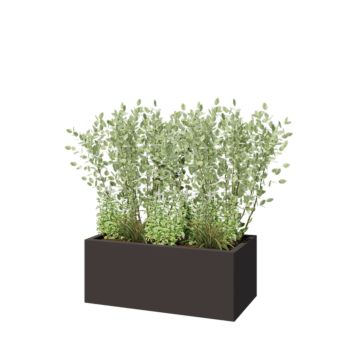 Kruka i stål - Rektangel - 100 x 50 x 40 cm - Annan RAL-färg - Utan bottenplatta