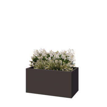 Kruka i stål - Rektangel - 100 x 50 x 50 cm - Annan RAL-färg - Med bottenplatta