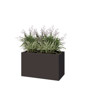 Kruka i stål - Rektangel - 100 x 50 x 60 cm - Annan RAL-färg - Med bottenplatta