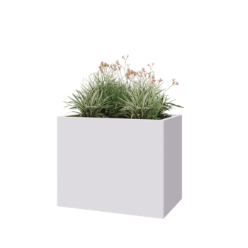 Kruka i stål - Rektangel - 100 x 60 x 80 cm - RAL9010 matt (vit) - Utan bottenplatta