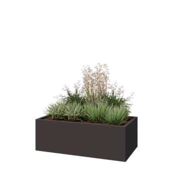 Kruka i stål - Rektangel - 120 x 60 x 40 cm - Annan RAL-färg - Utan bottenplatta