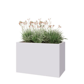 Kruka i stål - Rektangel - 120 x 60 x 80 cm - RAL9010 matt (vit) - Utan bottenplatta