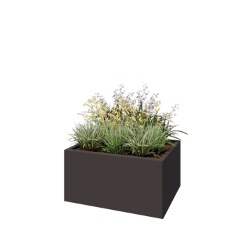 Kruka i stål - Rektangel - 80 x 60 x 40 cm - Annan RAL-färg - Utan bottenplatta