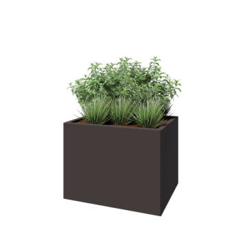 Kruka i stål - Rektangel - 80 x 60 x 60 cm - Annan RAL-färg - Utan bottenplatta