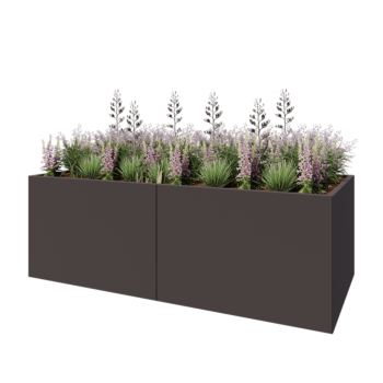 Kruka i stål XXL - Rektangel - 240 x 100 x 80 cm - Annan RAL-färg - Utan bottenplatta