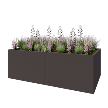 Kruka i stål XXL - Rektangel - 240 x 120 x 80 cm - Annan RAL-färg - Utan bottenplatta