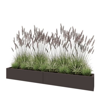 Kruka i stål XXL - Rektangel - 240 x 30 x 30 cm - Annan RAL-färg - Med bottenplatta