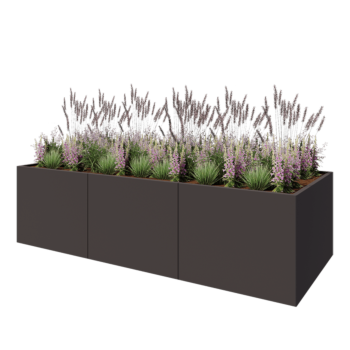 Kruka i stål XXL - Rektangel - 300 x 120 x 80 cm - Annan RAL-färg - Utan bottenplatta