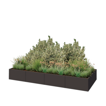 Kruka i stål XXL - Rektangel - 320 x 120 x 40 cm - Annan RAL-färg - Utan bottenplatta