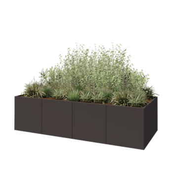 Kruka i stål XXL - Rektangel - 320 x 120 x 80 cm - Annan RAL-färg - Utan bottenplatta