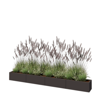 Kruka i stål XXL - Rektangel - 320 x 30 x 30 cm - Annan RAL-färg - Utan bottenplatta