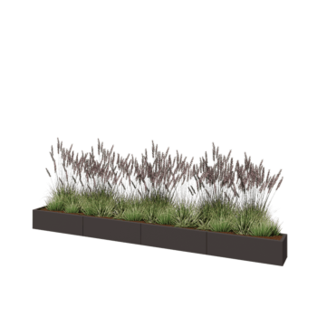 Kruka i stål XXL - Rektangel - 400 x 30 x 30 cm - Annan RAL-färg - Utan bottenplatta