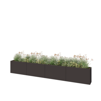 Kruka i stål XXL - Rektangel - 400 x 30 x 60 cm - Annan RAL-färg - Utan bottenplatta