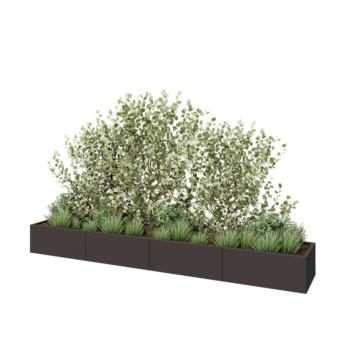 Kruka i stål XXL - Rektangel - 400 x 60 x 40 cm - Annan RAL-färg - Utan bottenplatta