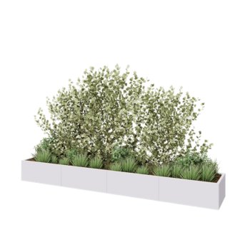 Kruka i stål XXL - Rektangel - 400 x 60 x 40 cm - RAL9010 matt (vit) - Utan bottenplatta