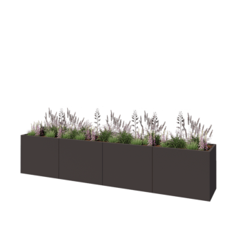 Kruka i stål XXL - Rektangel - 400 x 60 x 80 cm - Annan RAL-färg - Utan bottenplatta