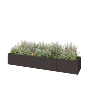 Kruka i stål XXL - Rektangel - 400 x 80 x 60 cm - Annan RAL-färg - Utan bottenplatta